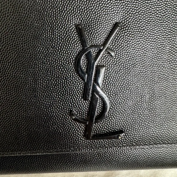 Saint Laurent YSL Medium Grain De Poudre Embossed Leather Black Shoulder Bag - Picture 3 of 16